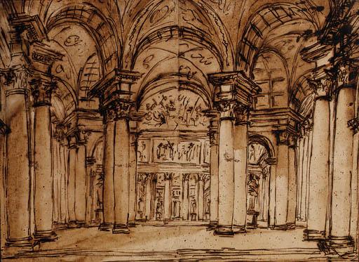 Giuseppe Barberi - The interior of a circular temple
