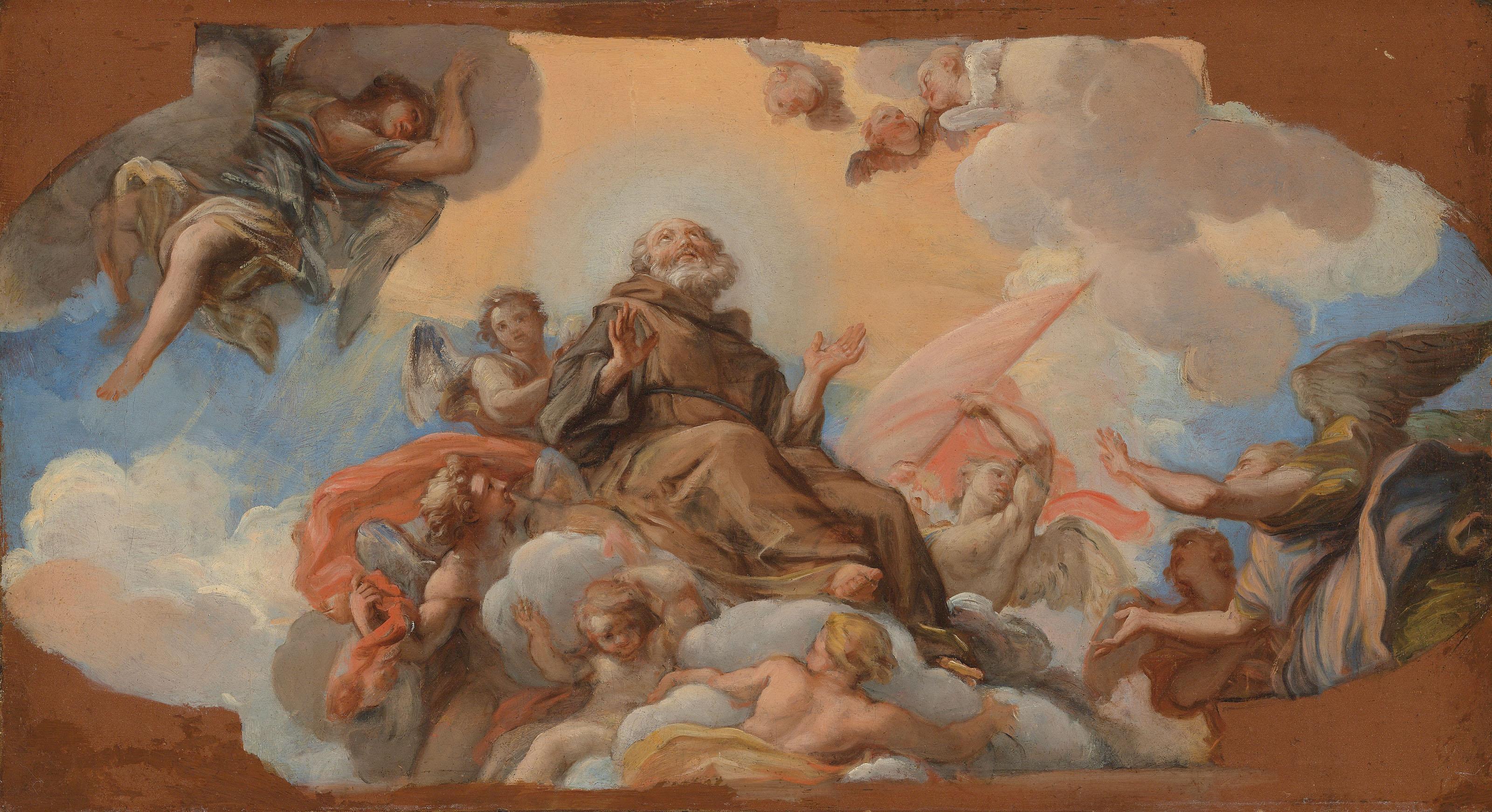 Giuseppe Bartolomeo Chiari - The Glory of Saint Francis of Paola - a modello