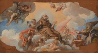 Giuseppe Bartolomeo Chiari - The Glory of Saint Francis of Paola - a modello