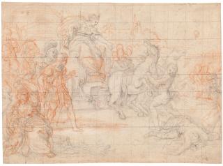 Giuseppe Bartolomeo Chiari - Tullia driving her chariot over the body of her father, Servius Tullus