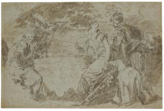 Giuseppe Bazzani - Recto: The Prodigal Son Verso: Three Head Studies