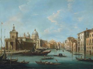 Giuseppe Bernadino Bison - The Grand Canal, Venice, with the Punta della Dogana and Santa Maria della Salute