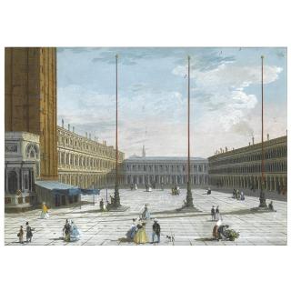 Giuseppe Bernardino Bison - A View Of Piazza San Marco, Looking West