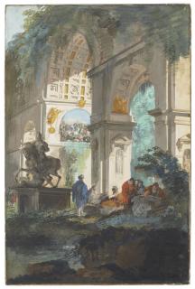 Giuseppe Bernardino Bison - Capriccio with a triumphal arch
