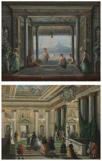 Giuseppe Bernardino Bison - Figures In The Foyer Of La Fenice Theater, Venice; A Scene From \