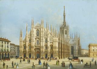 Giuseppe Bernardino Bison - Milan, A View Of The Duomo