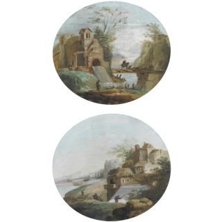 Giuseppe Bernardino Bison - Paesaggi Fluviali Con Contadini E Paesi