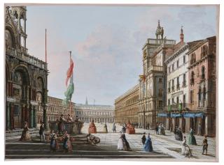 Giuseppe Bernardino Bison - Piazza San Marco, Looking West From The Campo Di San Basso, Venice