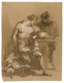 Giuseppe Bernardino Bison - Seated Bacchus And Ariadne With An Infant Satyr