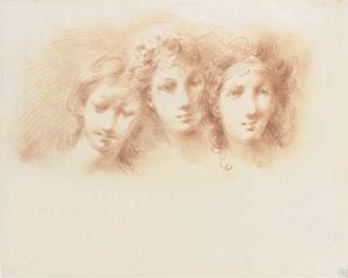 Giuseppe Bernardino Bison - Three female heads, perhaps for the Three Graces