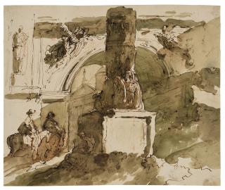 Giuseppe Bernardino Bison - Travelers Among Roman Ruins