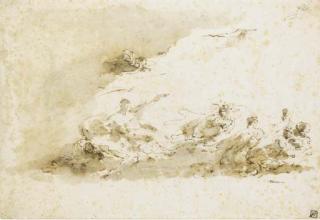 Giuseppe Bernardino Bison - Un dieu marin accompagné de figures marines