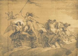 Giuseppe Bezzuoli - Folly driving the chariot of Love
