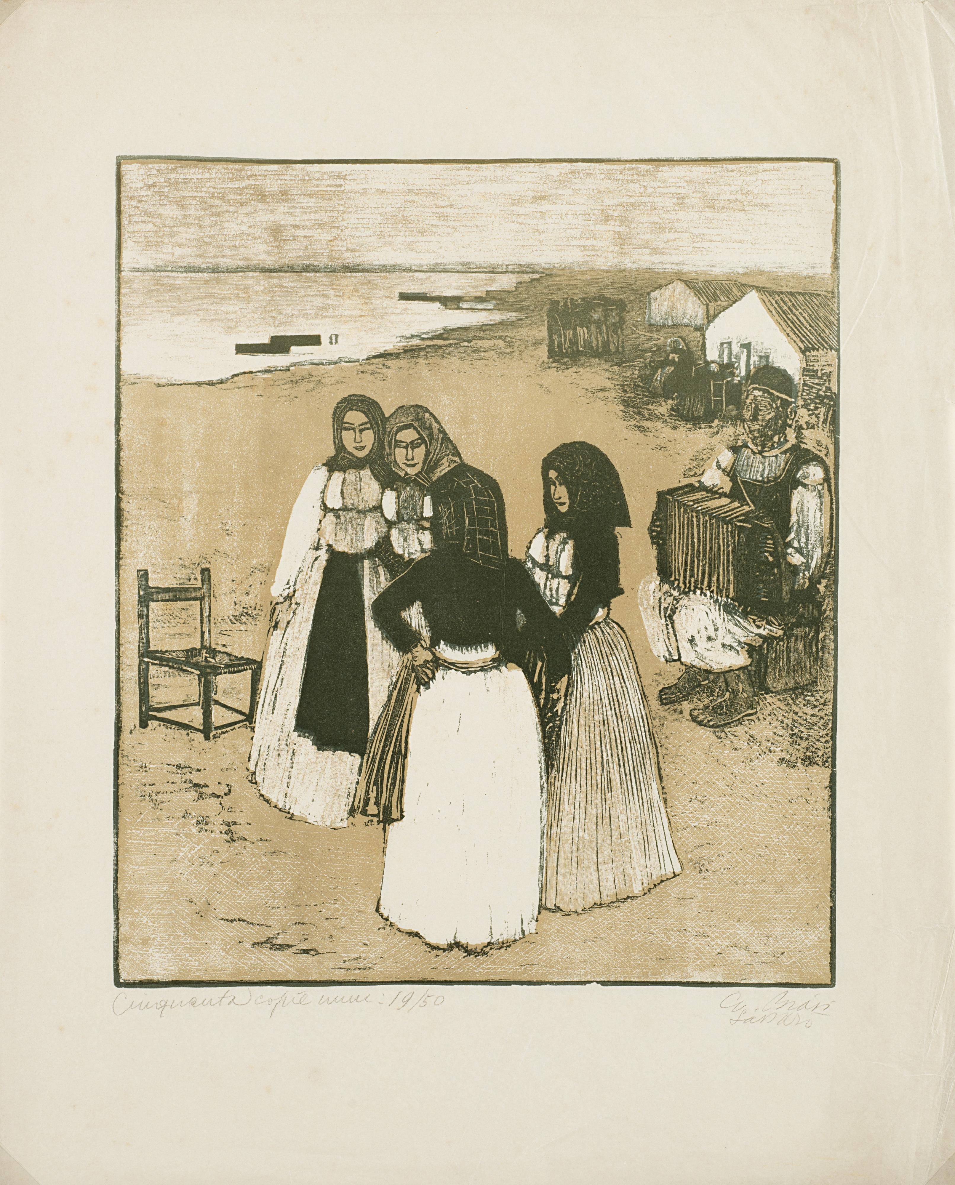 Giuseppe Biasi Da Teulada - Danzatrici e suonatore di fisarmonica