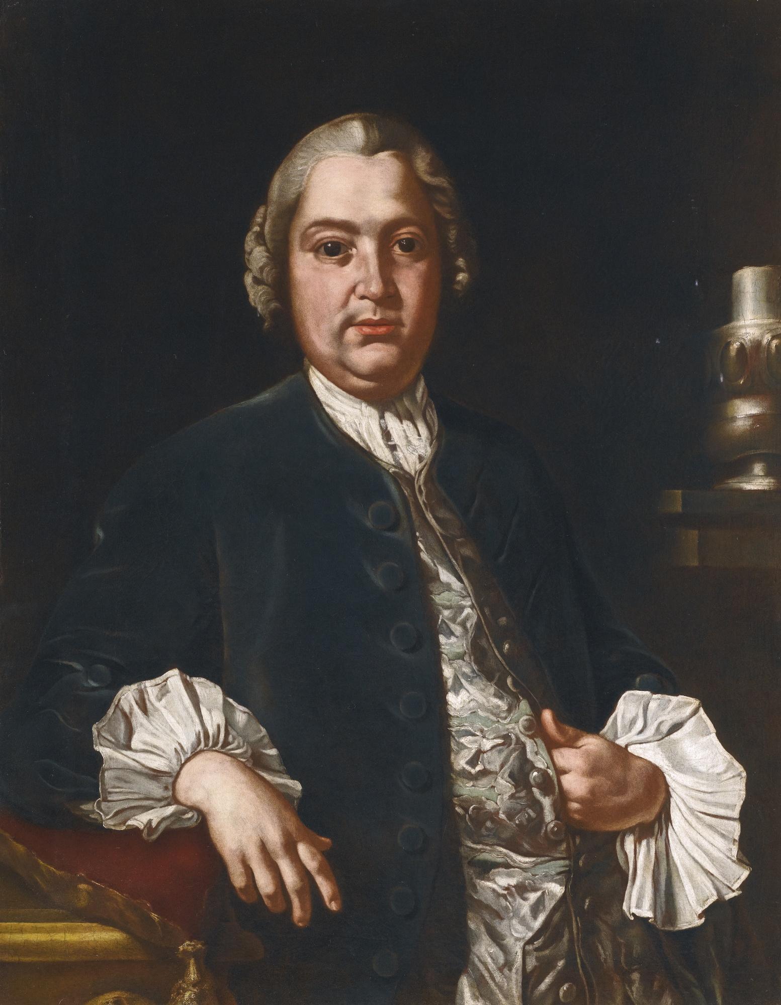 Giuseppe Bonito - Portrait Of The Composer Niccolò Jommelli (1714 - 1774), Three Quarter Length, In A Blue Coat And Satin Waistcoat
