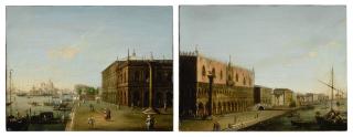 Giuseppe Borsato - Venice, a view of the Molo with the Libreria; Venice, a view of the Molo with the Palazzo Ducale