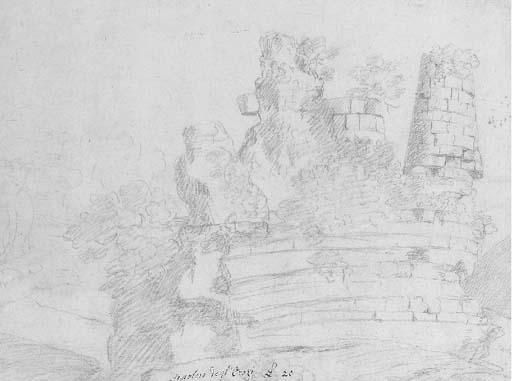 Giuseppe Bottani - Le Tombeau des Horaces, Rome (recto); Tobie et l\'Ange (verso)