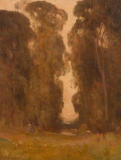 Giuseppe Cadenasso - A pool amidst a grove of trees