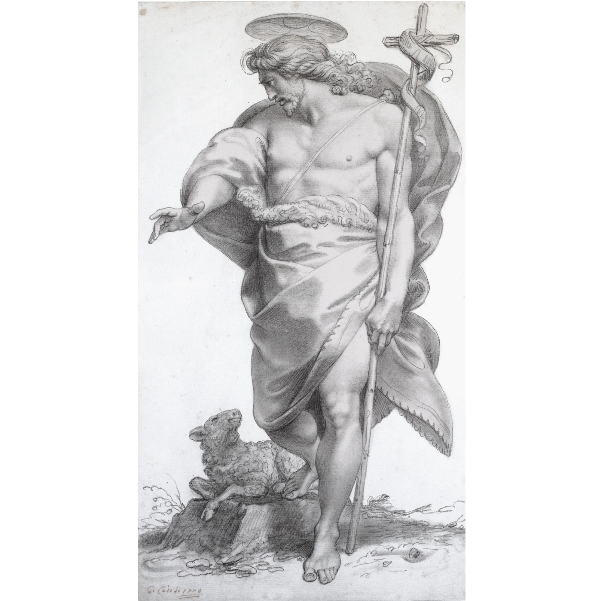 Giuseppe Cades - Standing Figure Of Christ As The Good Shepherd