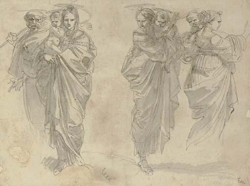 Giuseppe Cades - Three studies of the Holy Family
