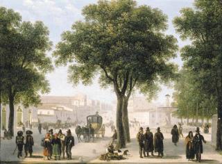 Giuseppe Canella - A view of Calle Atocha, Madrid