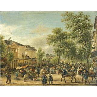 Giuseppe Canella - Paris, Le Boulevard Montmartregiuseppe Canella ; Paris, View Of The Boulevard Montmarte ; Signed Lower Left ; Oil On Panel