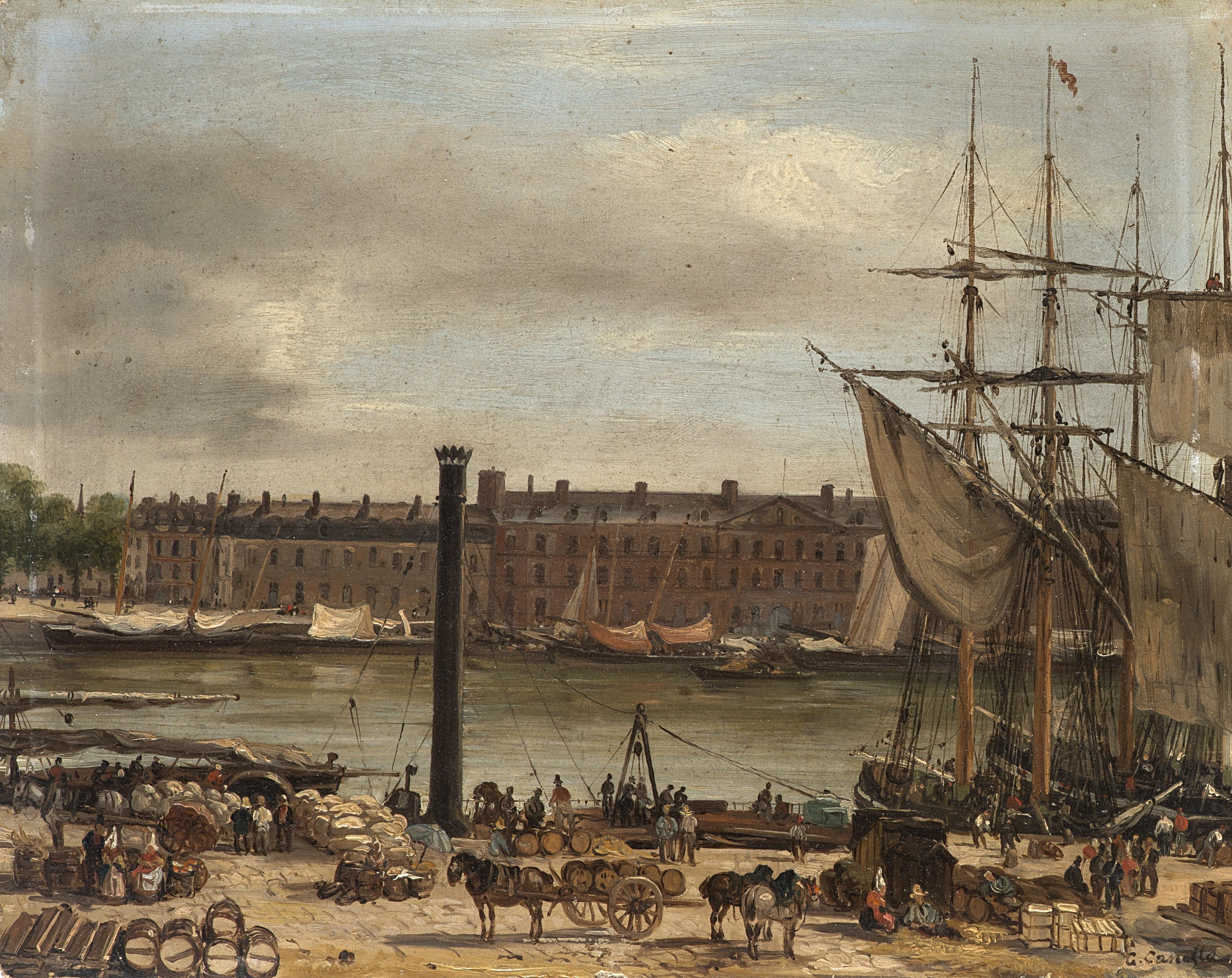 Giuseppe Canella - Scena portuale