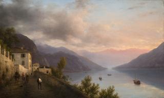 Giuseppe Canella - Veduta del Lago di Como preso da Griante