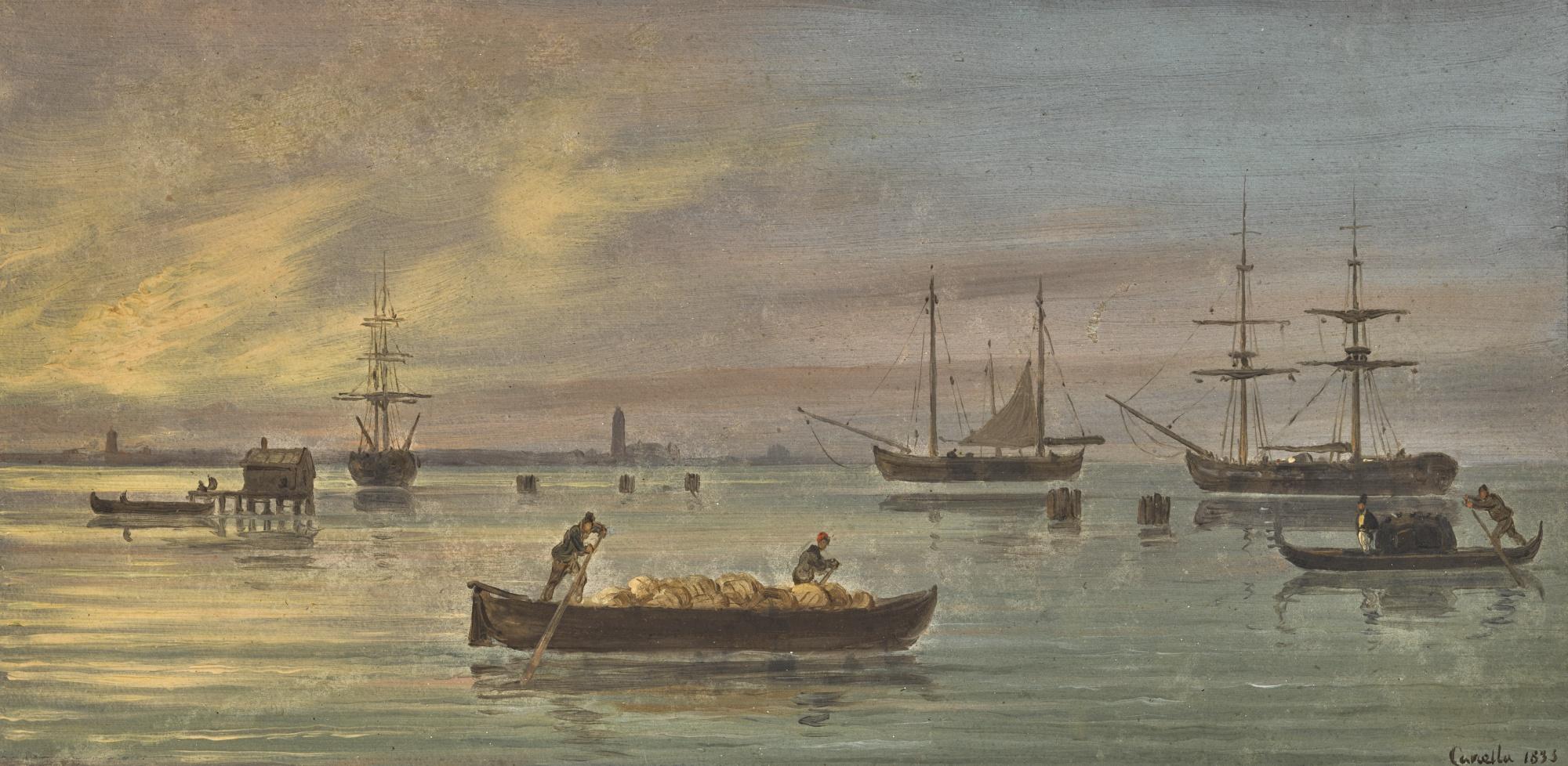 Giuseppe Canella - View Of A Venetian Lagoon