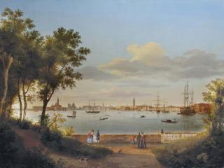 Giuseppe Canella - Vue de Venise depuis les Giardini
