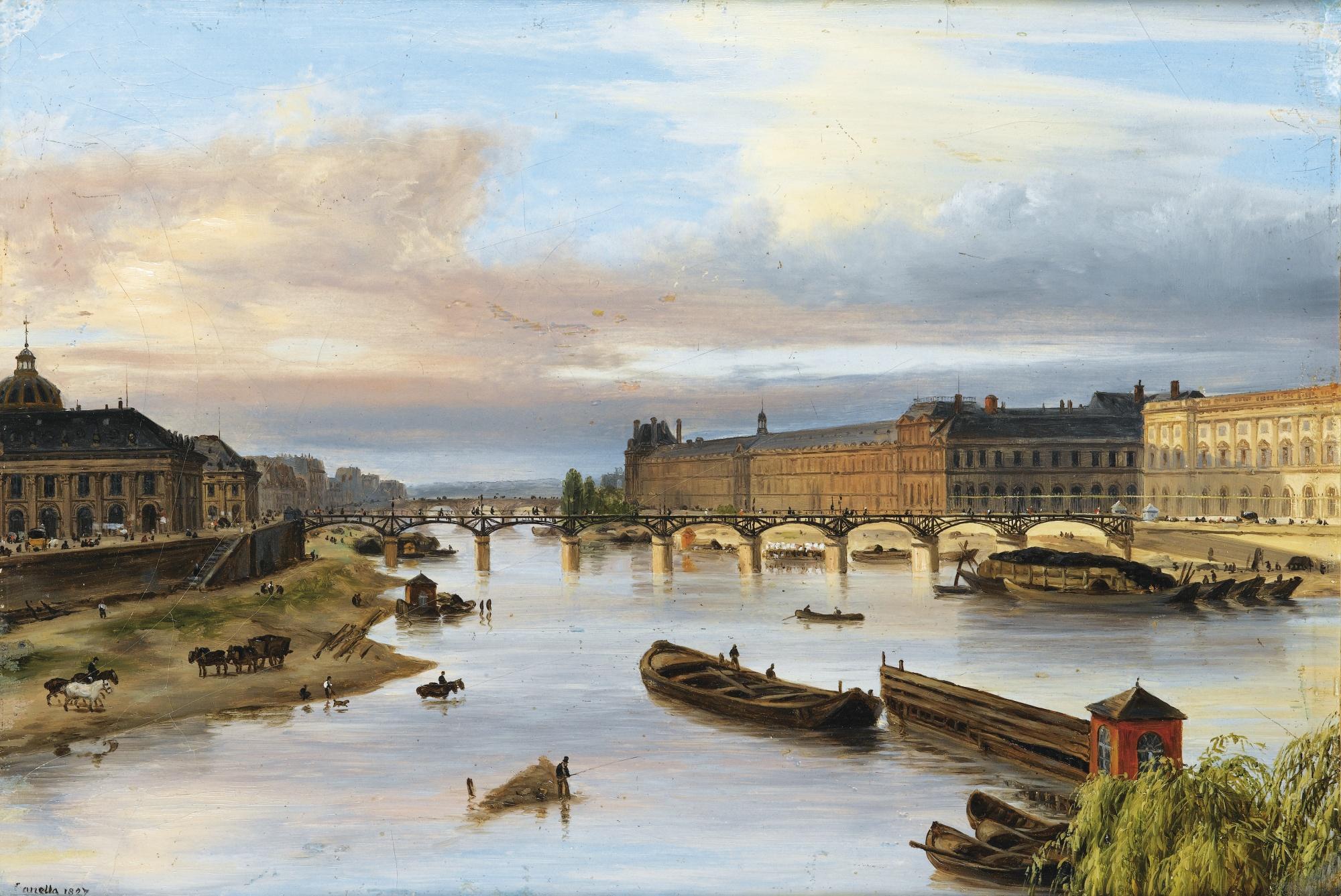 Giuseppe Canella - Vue Du Louvre, Paris