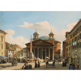 Giuseppe Canella - Vue Du Panthéon À Rome