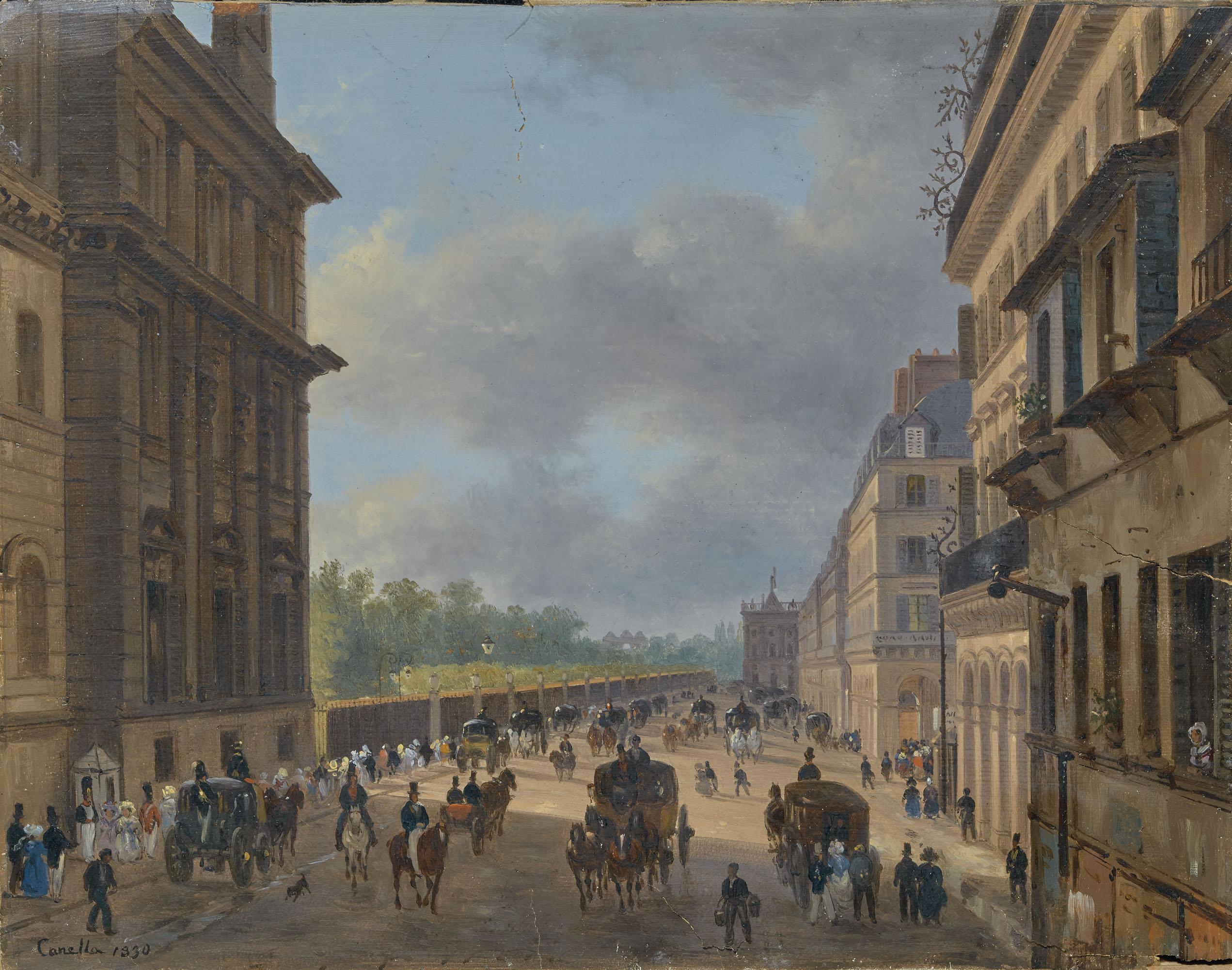 Giuseppe Canella - Vue du Pavillon de Marsan à Paris