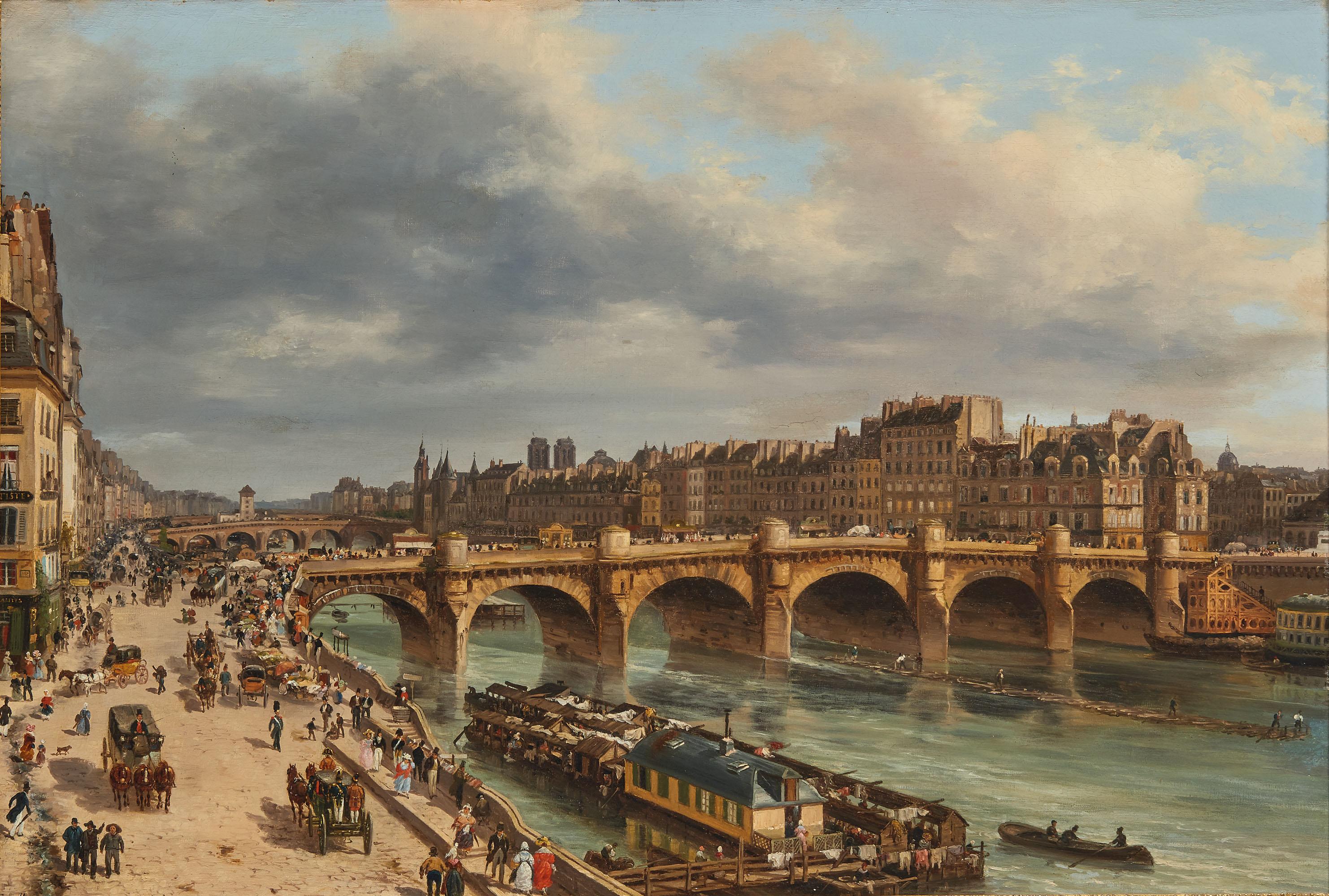 Giuseppe Canella - Vue du Pont-Neuf à Paris