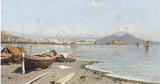 Giuseppe Carelli - Fishing boats at the Bay of Naples