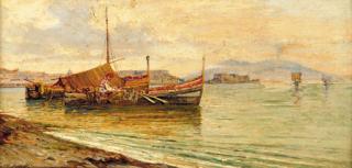 Giuseppe Carelli - Fishing boats in the Bay of Naples