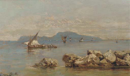 Giuseppe Carelli - Fishing Boats Off Capri