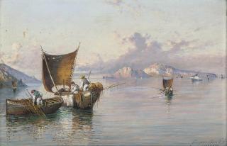 Giuseppe Carelli - Fishing vessels before Capri