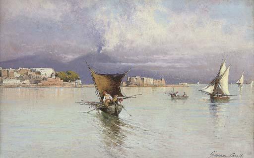 Giuseppe Carelli - Fishing vessels in the bay of Naples