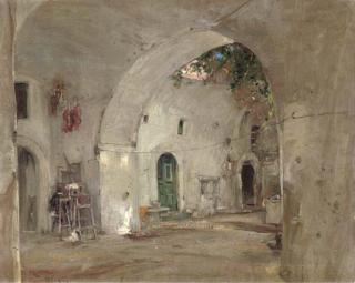 Giuseppe Casciaro - A Courtyard