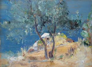 Giuseppe Casciaro - La pittrice. Capri