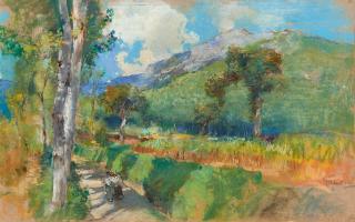 Giuseppe Casciaro - Paesaggio con figure