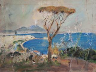 Giuseppe Casciaro - Pino marittimo con Vesuvio sullo sfondo