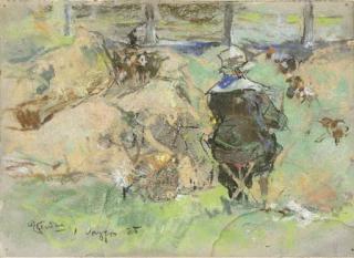 Giuseppe Casciaro - Pittrice al cavalletto