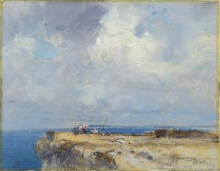 Giuseppe Casciaro - Scogliera con figure