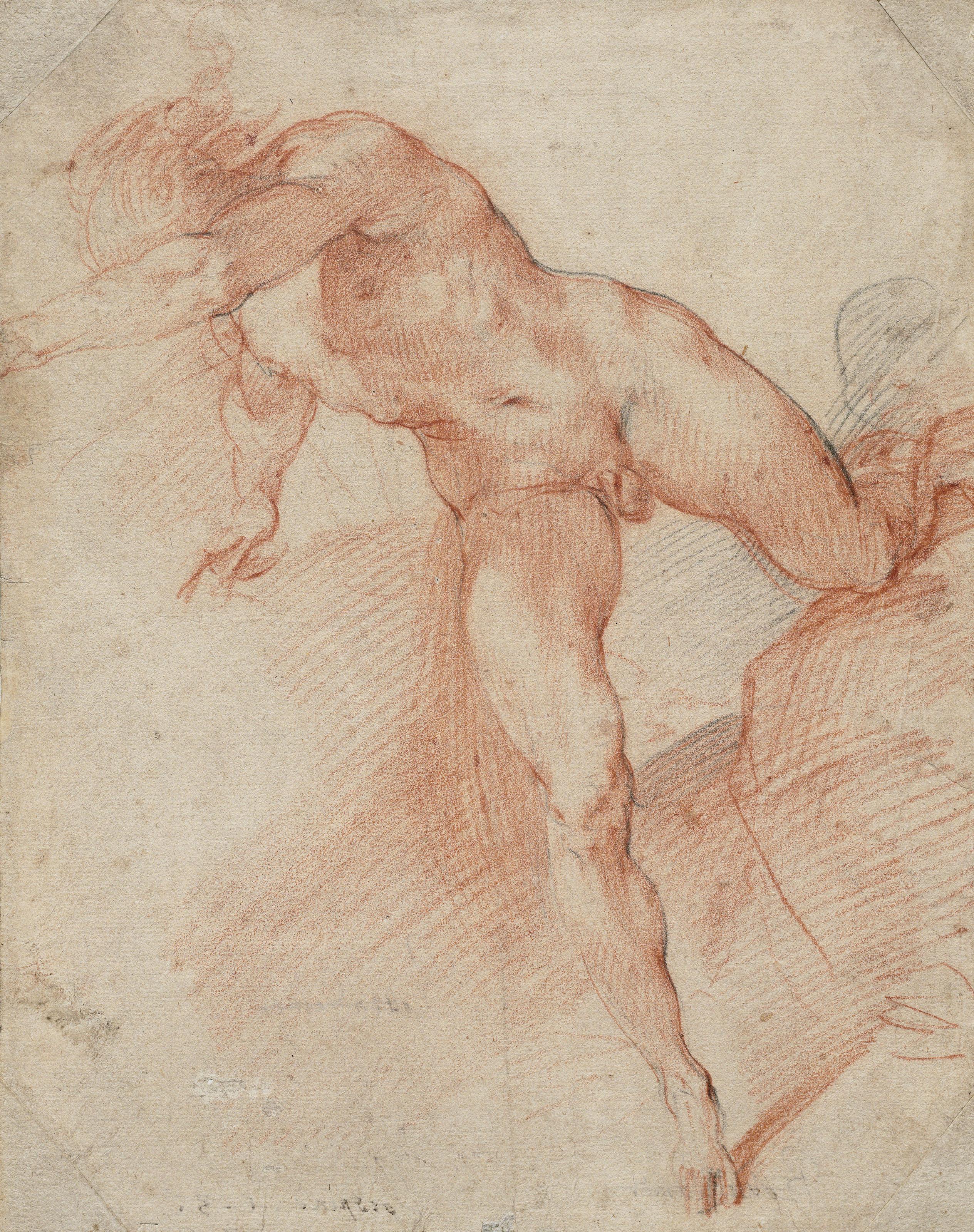 Giuseppe Cesari, Il Cavaliere D\'Arpino - A study of a nude man, running towards the left