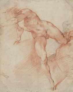 Giuseppe Cesari, Il Cavaliere D\'Arpino - A study of a nude man, running towards the left