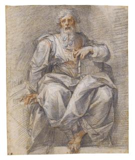 Giuseppe Cesari - A Seated Prophet, Holding A Book