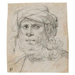 Giuseppe Cesari - Recto: The Head Of A Bearded Man, Wearing A Turban; Verso: Profile Study Of The Head Of A Bearded Man