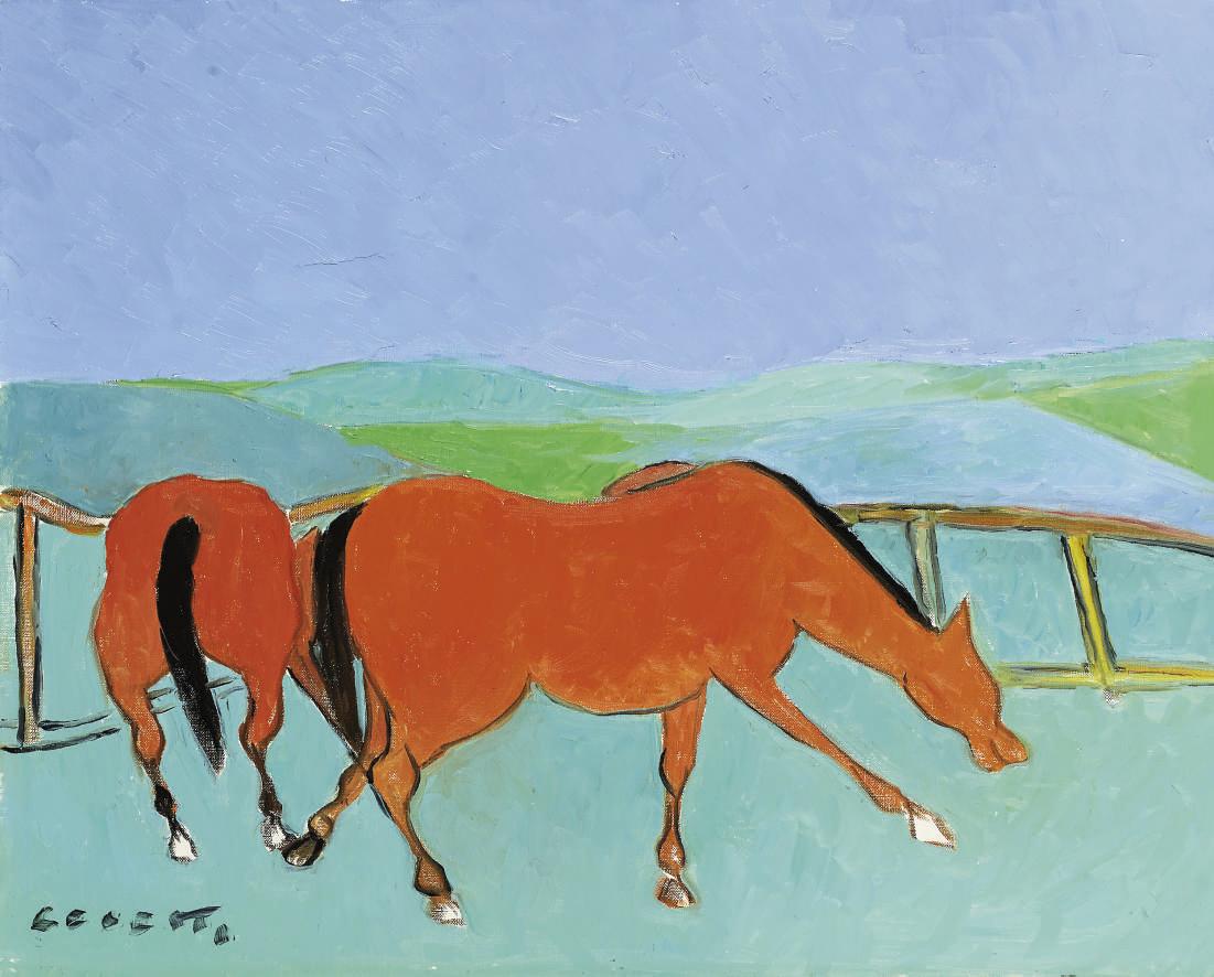 Giuseppe Cesetti - Cavalli al pascolo